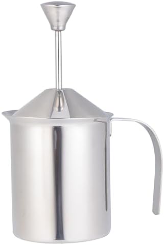 Manual Milk Frother Stainless Steel Double Mesh Frothing Pitcher Hand