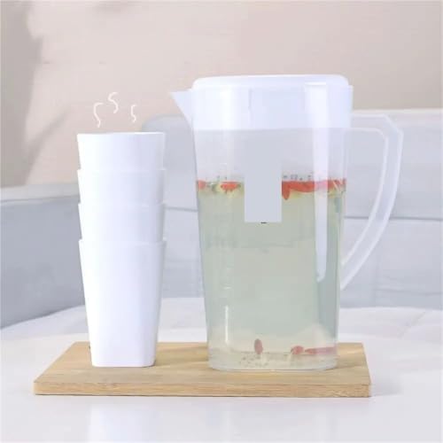 Glass Pitcher with Lid High Capacity Plastic Water Jug Pitcher