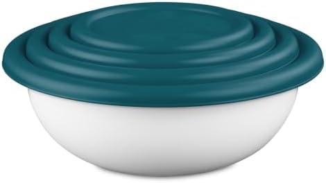 8 Piece Plastic Nesting Bowl Set with Lids, 1.5-5.5 Qt, BPA Free