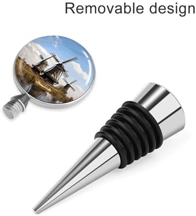 Windmills Wine Stopper Vacuum Alloy Wine Bottle Stopper Reusable Wine