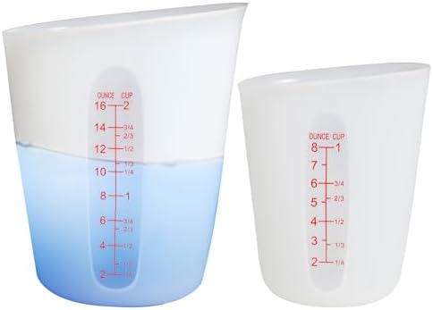 Food-Grade Silicone Measuring Cups for Chocolate Melting 2 Cup + 1 Cup