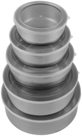 5 Pcs Stainless Steel Containers with Lids, Stackable Food Container