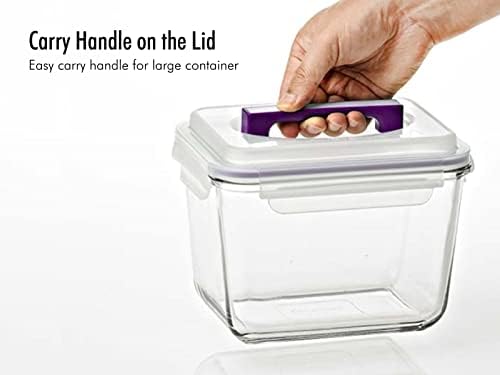 GLASSLOCK 61 Oz Glass Food Storage set of 2 – Large Capacity, Airtight
