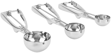 Jiawu Cookie Scoop Set, 304 Stainless Steel 3 Piece Efficient Digging