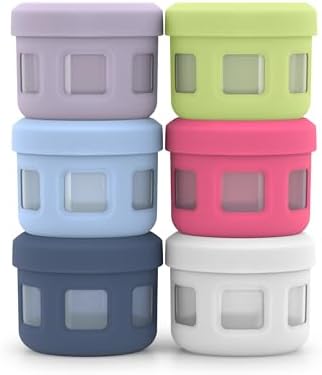 Ello 4oz Reusable Plastic Condiment Containers with Lids, 6 Pack,Sunny