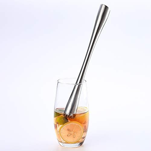 JXS 10" 255MM Stainless Steel Sturdy Cocktail Muddler, Professional
