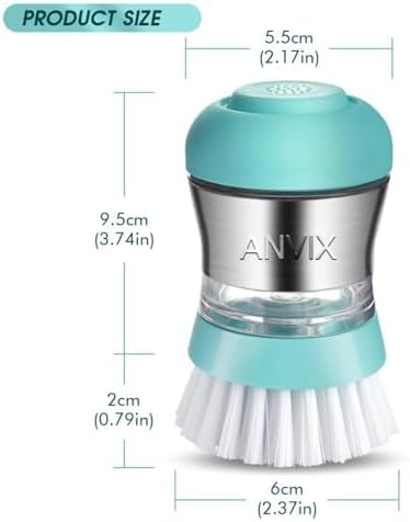 Soap Dispensing Palm Brush, Stainless Steel, Tiffany Blue