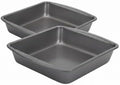 GoodCook Everyday Nonstick Steel Square Pan, 8", Gray (Pack of 2)