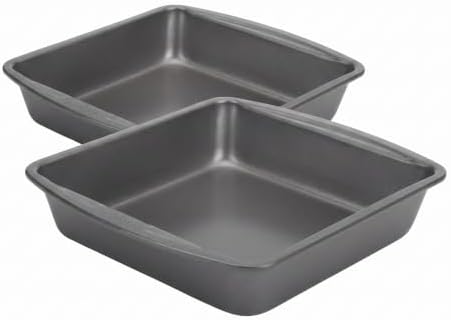 GoodCook Everyday Nonstick Steel Square Pan, 8", Gray (Pack of 2)