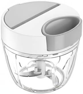 Durable PP Plastic Manual Food Chopper, Pull-String Garlic Mincer for