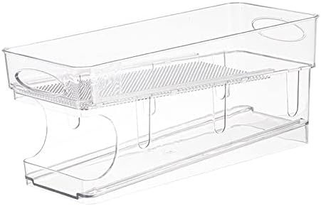 Double Soda Can Dispenser for Refrigerator, Fridge Organizer Stackable