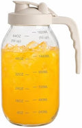 YORY 2-Quart Glass Pitcher with Filter Lid for Juice & Tea, 64oz