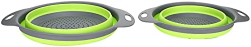 2Pcs Round Collapsible Colanders for Kitchen, 2 Sizes