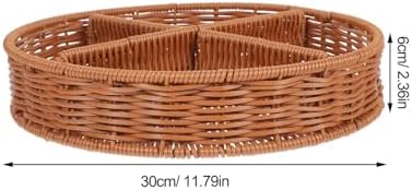 Woven Multipurpose Serving Basket Round Storage Tray for Fruits