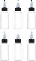EOSAU 6 Pcs 1oz Clear Plastic Squeeze Bottles for Liquids, Twist Top