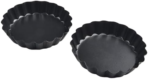4 Inch Quiche Pans Set with Removable Bottom High Carbon Steel Tart