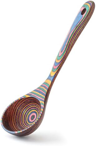 Gudamaye Pakkawood Rainbow Deep Soup Ladles,Pakkawood Ladle,10.6 inch