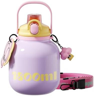 60oz Insulated Water Bottle with Handle, Sports Bottle, Purple