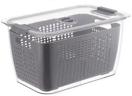 Cyrank Lettuce Keeper for Fridge, Produce Saver Container with Drain