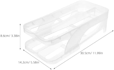 Automatic Rolling Egg Dispenser, Two Tier Plastic Fridge Organizer