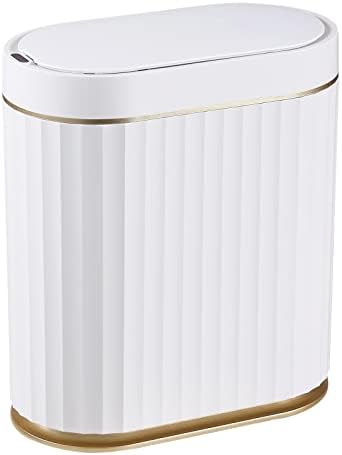 ELPHECO 2 Gallon Motion Sensor Bathroom Trash Can, White Gold