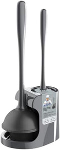MR.SIGA Toilet Plunger and Bowl Brush Combo, Gray