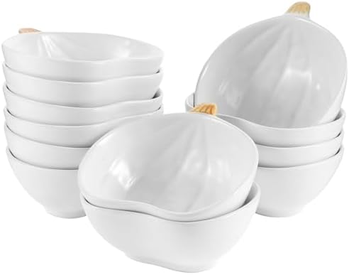 Kolewo4ever 12 Pieces Pumpkin Ramekins Fall Ramekins Ceramic Bowls