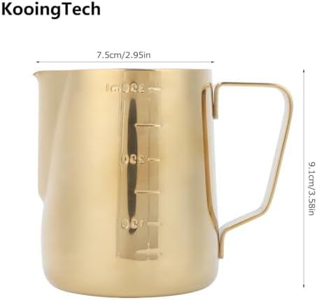 Frother Cup Milk Frother Gold Frothing Pitcher with Scale 350ml