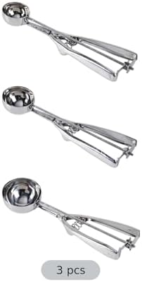 3 Pcs Ice Cream Scoop Set, Easy to Clean, Includes Stainless Steel