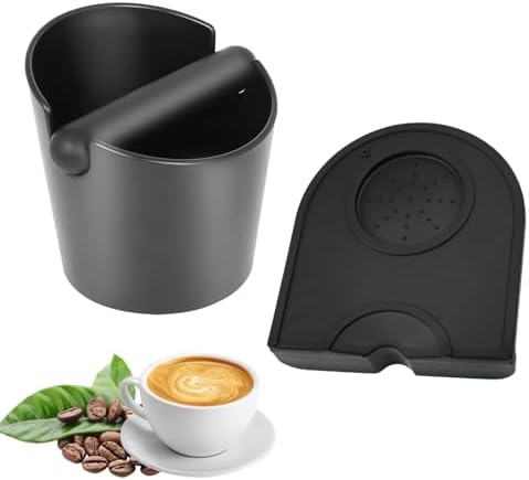 5 Inch Espresso Knock Box,Coffee Knock Box,with Espresso Tamper Mat