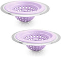 Silicone Strainer for Kitchen Sink, 2 Pack, Stainless Steel