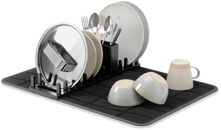 Umbra Udry Foldable Dish Drying Rack, Black