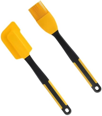 Silicone Pastry Brush and Spatula Set, Long Handle Baking Tools for