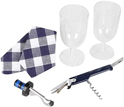 ALLCAMP Wine Bag, Wine Gift Set with Glasses & Opener, Gift for Lovers