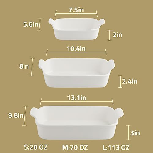 Sweejar Baking Pans Set, Ceramic 9x13 Baking Dish with Handle