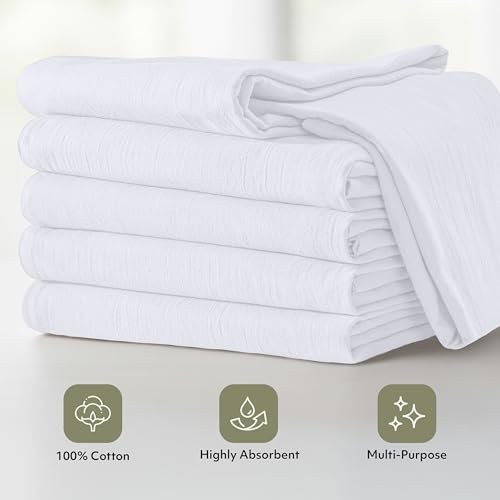 Utopia Kitchen White Flour Sack Towels [24 Pack - 28 x 28 Inch] 100%