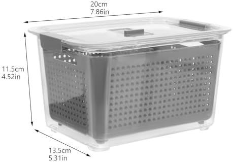Refrigerator Sealed Food Storage Container, 2 Compartment Drain Box