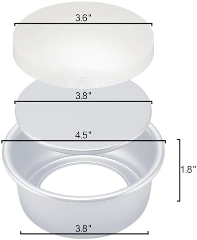 4 Inch Cake Pan Set of 8, Aluminum Mini Cake Pans & 100PCS Parchment