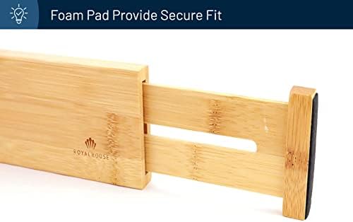 RoyalHouse Adjustable Bamboo Drawer Dividers Organizers, Expandable