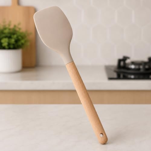 12 Piece Kitchen Utensils Set with Holder, Beige