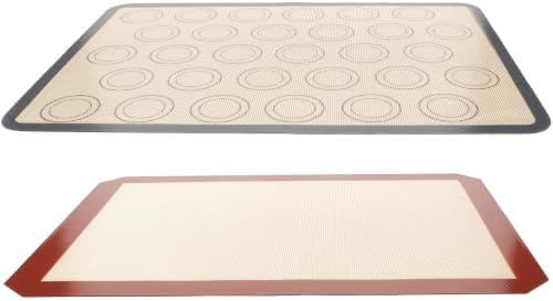 Silicone Baking Mat Pastry Dough Liner Nonstick with Glass Fiber, 2pcs