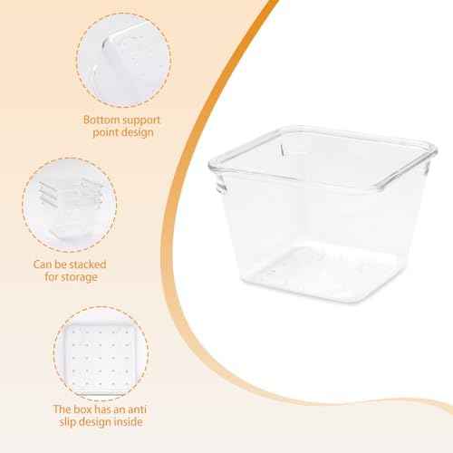 Clear Acrylic Drawer Organizers Set Storage for Makeup, Office Desk