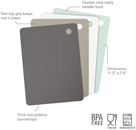 Tovolo Large Flexible Cutting Mats Set of 4 Chopping Boards for Meal