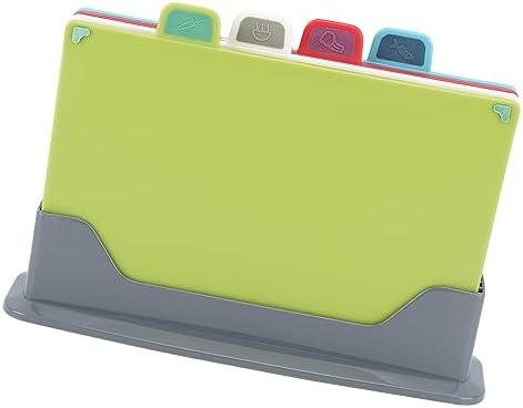 Plastic Cutting Board Set 4 Color Coded Rubber Flexible Non Slip