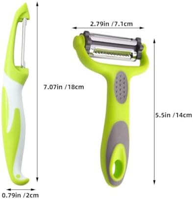 2pcs Stainless Steel Potato Peeler Set for Julienne Slicing