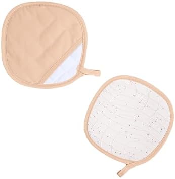 Silicone Oven Mitts, 6-Piece Set, Beige