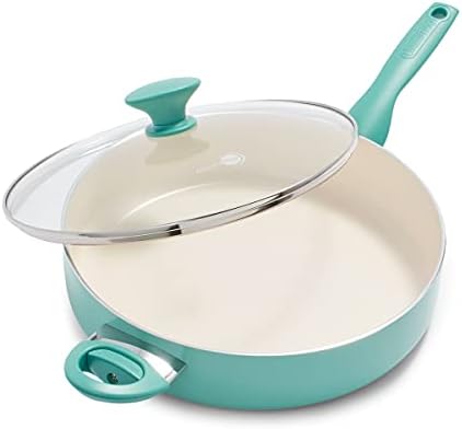 GreenPan Rio 5QT Saute Pan and Lid, PFAS-Free Ceramic Nonstick