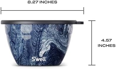 S’well Stainless Steel 64oz Salad Bowl Kit, Azurite Color, Includes
