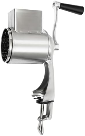 Stainless Steel Rotary Grater with 5 Drum Blades and Clamp