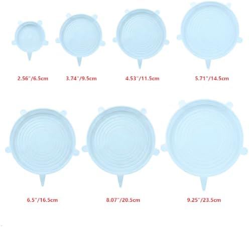 XunLiu Silicone Stretch Lids, 7 Pack, Blue